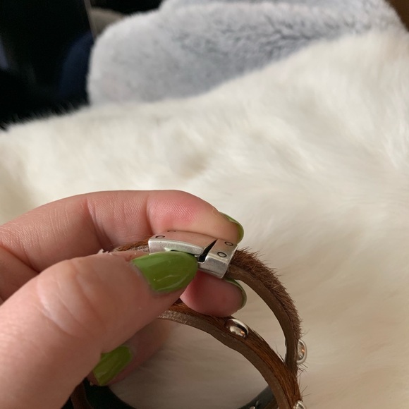 NWT • brown hair on hide double wrap bracelet - Picture 3 of 5